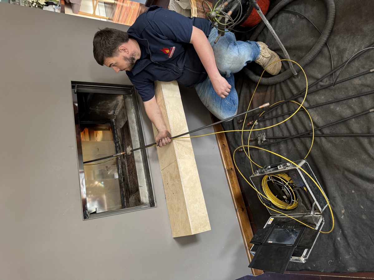 Jonathon performing CCTV chimney inspection